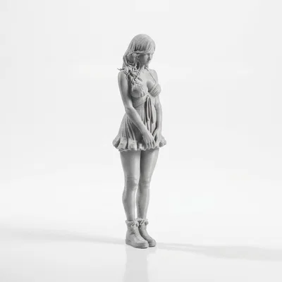 Mô hình Figurine Cô gái mặc váy ngắn - File in 3D