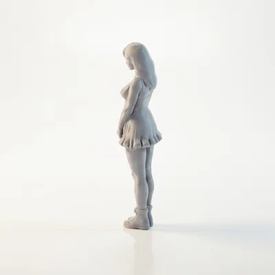Mô hình Figurine Cô gái mặc váy ngắn - File in 3D