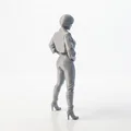 Mô hình tượng nữ nhân vật tóc ngắn in 3D - Thumbnail 3