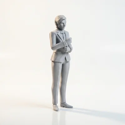 Mô hình 3D Nữ Doanh Nhân Tóc Ngắn Mặc Suit Công Sở