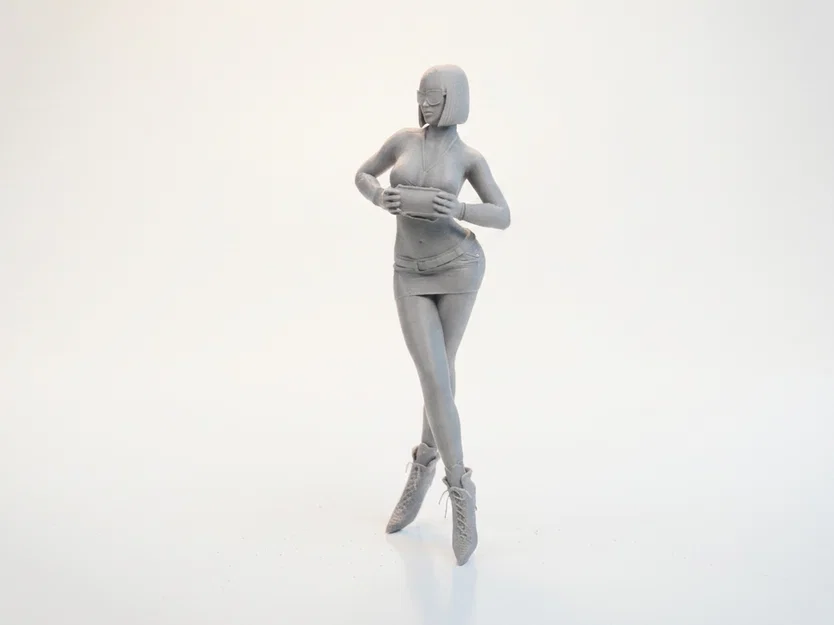 Mô hình 3D tượng quý cô váy ngắn thanh lịch - File in STL - Image 1