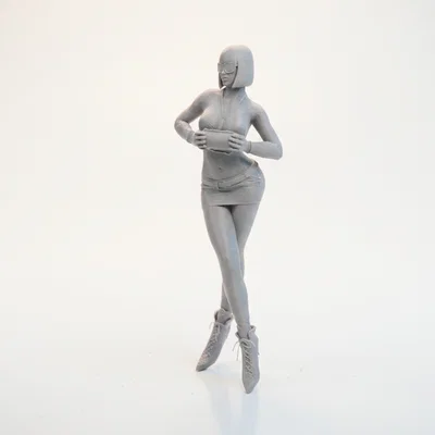 Mô hình 3D tượng quý cô váy ngắn thanh lịch - File in STL