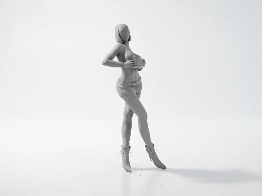 Mô hình 3D tượng quý cô váy ngắn thanh lịch - File in STL - Image 2