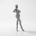 Mô hình 3D tượng quý cô váy ngắn thanh lịch - File in STL - Thumbnail 2