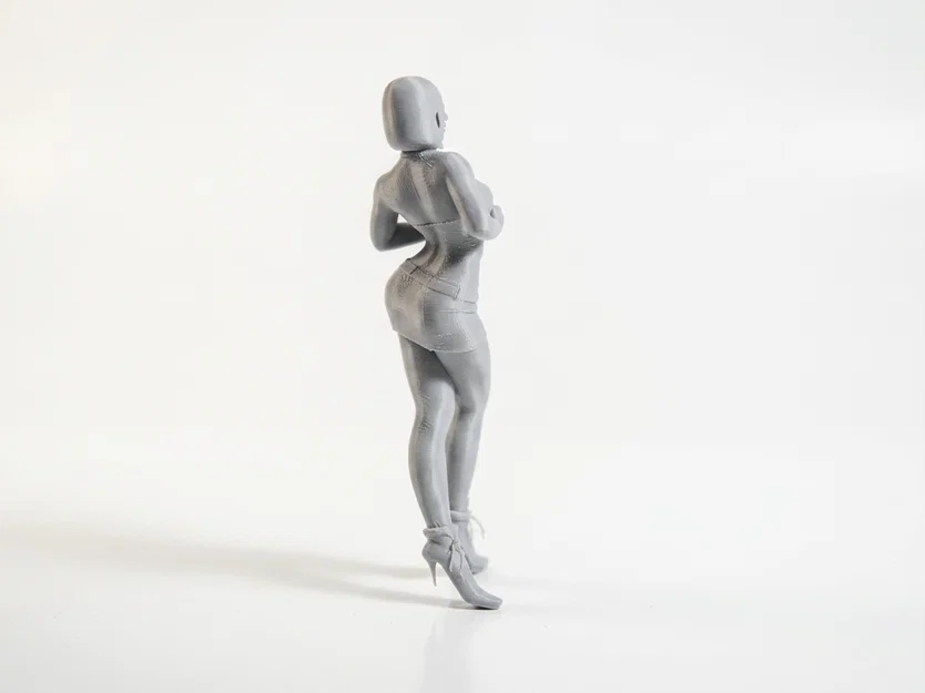 Mô hình 3D tượng quý cô váy ngắn thanh lịch - File in STL - Image 3
