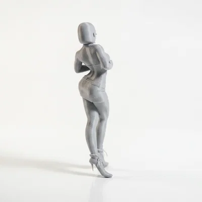 Mô hình 3D tượng quý cô váy ngắn thanh lịch - File in STL