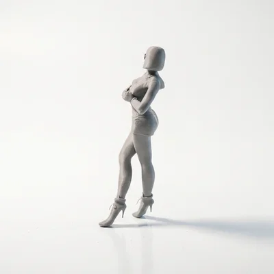 Mô hình 3D tượng quý cô váy ngắn thanh lịch - File in STL