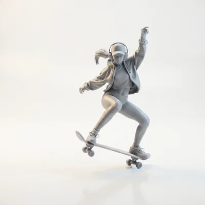 Mô hình 3D Cô gái trượt ván - File in STL
