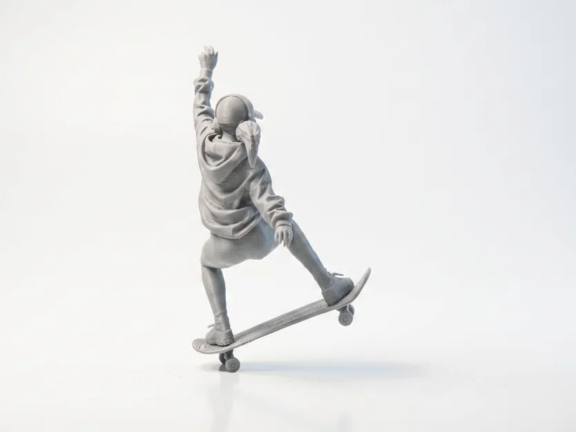 Mô hình 3D Cô gái trượt ván - File in STL - Image 3
