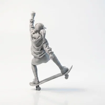 Mô hình 3D Cô gái trượt ván - File in STL
