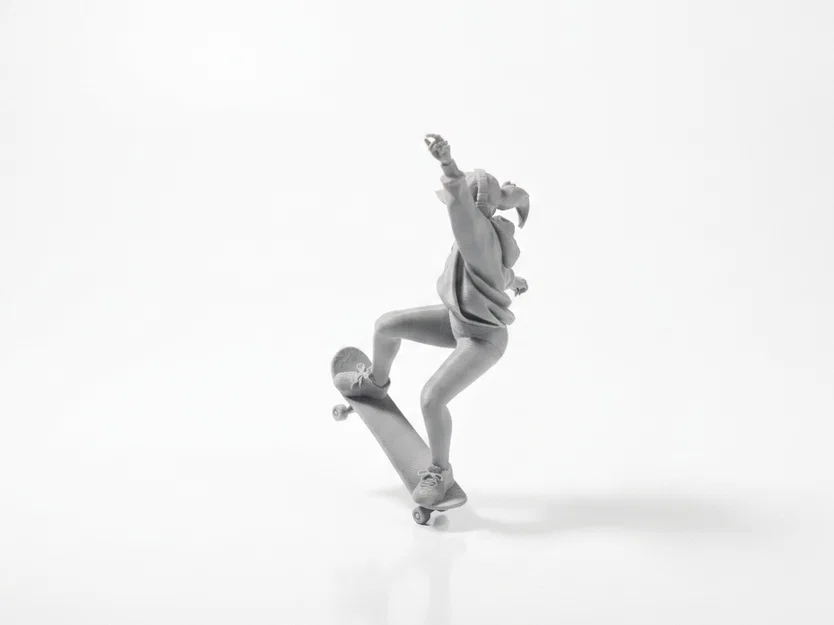 Mô hình 3D Cô gái trượt ván - File in STL - Image 4