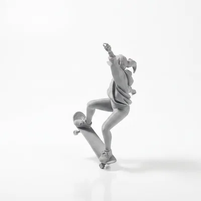 Mô hình 3D Cô gái trượt ván - File in STL