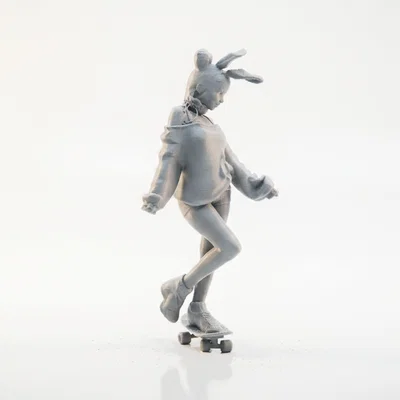 Mô hình cô gái trượt ván 3D (Skateboard Girl Figurine)