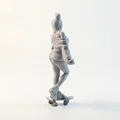 Mô hình cô gái trượt ván 3D (Skateboard Girl Figurine) - Thumbnail 3