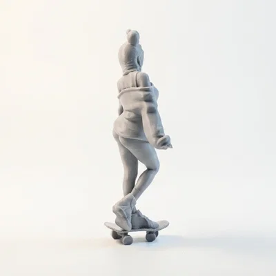 Mô hình cô gái trượt ván 3D (Skateboard Girl Figurine)