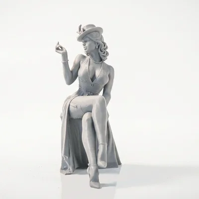 Mô hình 3D Tượng Nữ Thần Thanh Lịch Tư Thế Ngồi