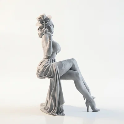 Mô hình 3D Tượng Nữ Thần Thanh Lịch Tư Thế Ngồi
