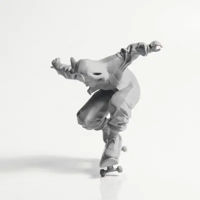 Mô hình nữ vận động viên trượt ván 3D (Skateboard Girl Figurine)