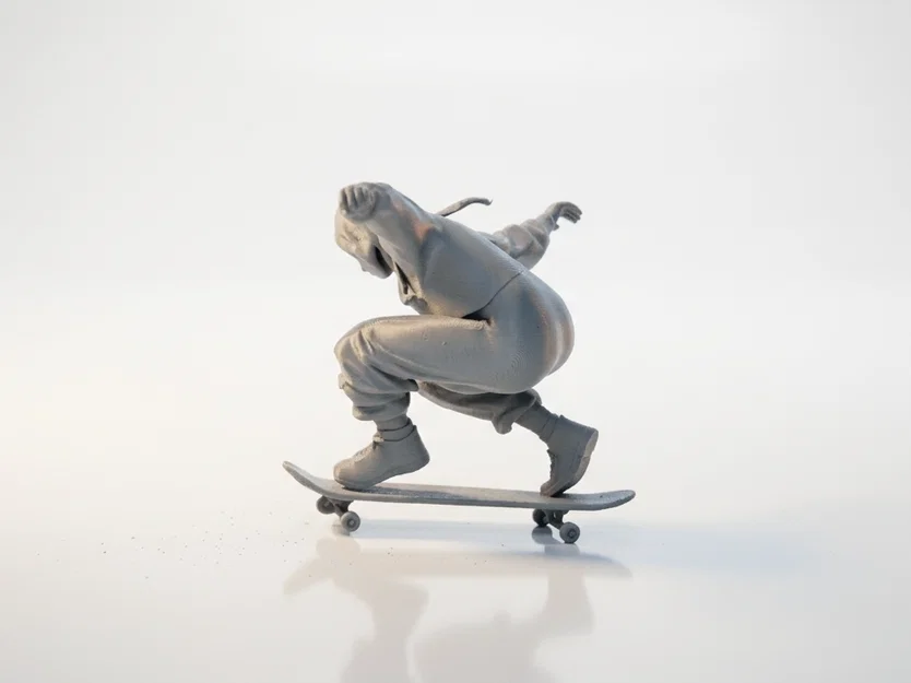 Mô hình nữ vận động viên trượt ván 3D (Skateboard Girl Figurine) - Image 4