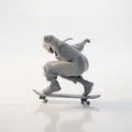 Mô hình nữ vận động viên trượt ván 3D (Skateboard Girl Figurine) - Thumbnail 4