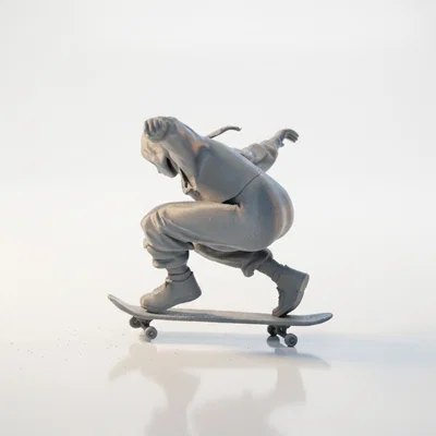 Mô hình nữ vận động viên trượt ván 3D (Skateboard Girl Figurine)