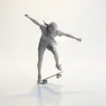 Mô hình nữ vận động viên trượt ván 3D (Skateboarding Lady Figurine) - Thumbnail 1