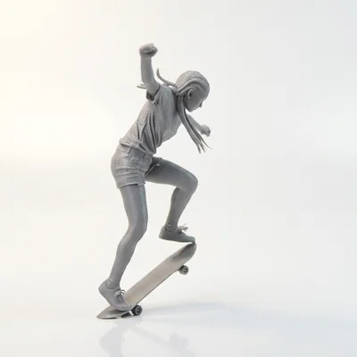 Mô hình nữ vận động viên trượt ván 3D (Skateboarding Lady Figurine)