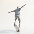 Mô hình nữ vận động viên trượt ván 3D (Skateboarding Lady Figurine) - Thumbnail 3