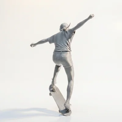 Mô hình nữ vận động viên trượt ván 3D (Skateboarding Lady Figurine)