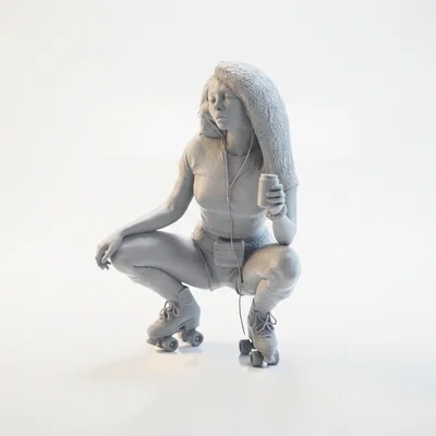 Mô hình cô gái trượt patin - Figure 3D in phong cách đường phố