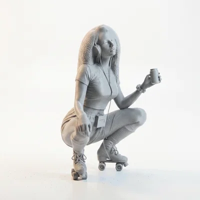 Mô hình cô gái trượt patin - Figure 3D in phong cách đường phố