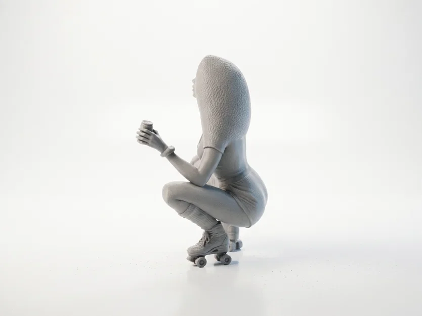 Mô hình cô gái trượt patin - Figure 3D in phong cách đường phố - Image 4