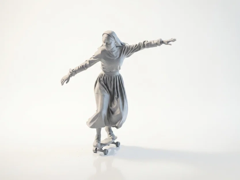 Mô hình nữ tu lướt ván 3D cực chất - Nghệ thuật độc đáo - Image 1