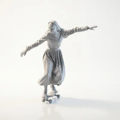 Mô hình nữ tu lướt ván 3D cực chất - Nghệ thuật độc đáo