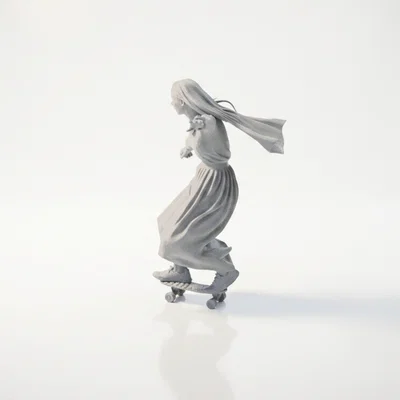 Mô hình nữ tu lướt ván 3D cực chất - Nghệ thuật độc đáo