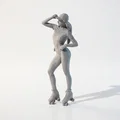 Mô hình 3D cô gái trượt patin (Roller Derby) in 3D đẹp mắt - Thumbnail 1