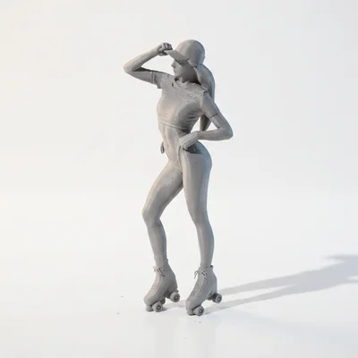 Mô hình 3D cô gái trượt patin (Roller Derby) in 3D đẹp mắt