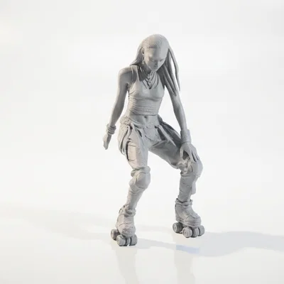 Mô hình 3D Skater Girl Roller Derby - Cô gái trượt ván đầy phong cách