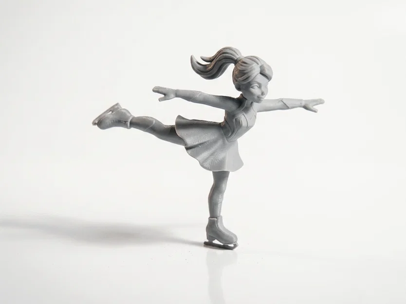 Mô hình 3D cô gái trượt băng nghệ thuật (Skater Girl Ice Skating Figurine) - Image 1