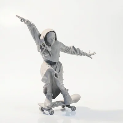 Mô hình 3D nữ tu trượt ván độc đáo