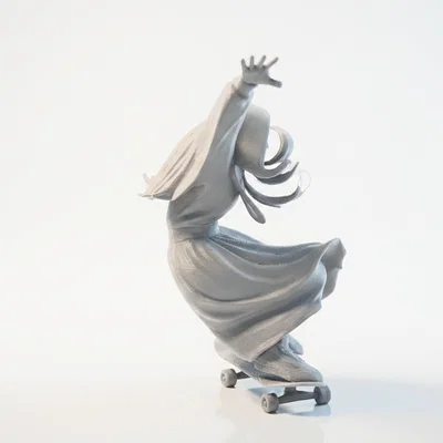 Mô hình 3D nữ tu trượt ván độc đáo