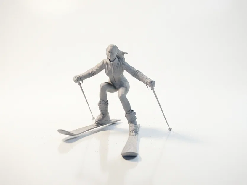 Mô hình 3D Nữ Vận động viên Trượt tuyết (Ski Babe) - File STL in 3D - Image 2