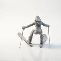 Mô hình 3D Nữ Vận động viên Trượt tuyết (Ski Babe) - File STL in 3D - Thumbnail 4