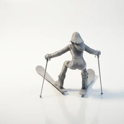 Mô hình 3D Nữ Vận động viên Trượt tuyết (Ski Babe) - File STL in 3D