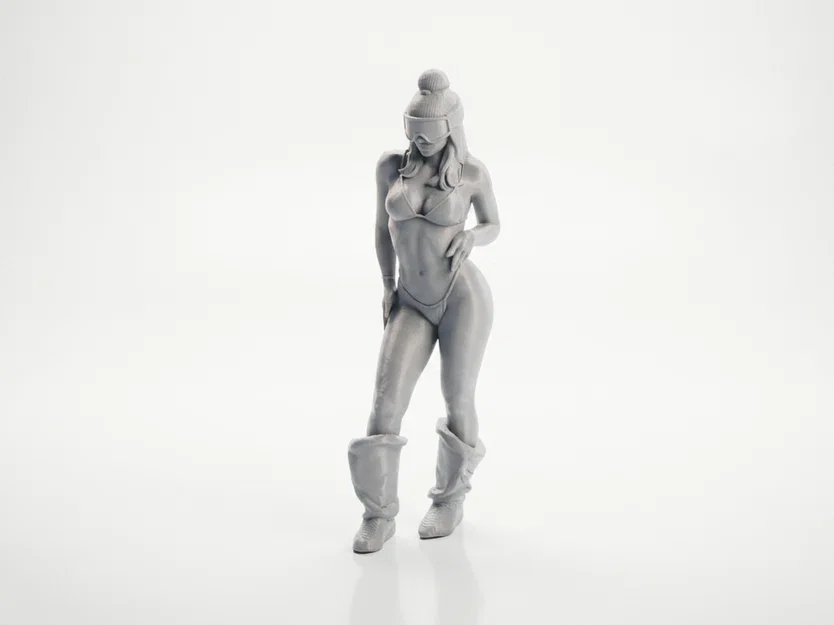 Mô hình 3D Nữ Vận Động Viên Trượt Tuyết - Ski Babe Winter Sports - Image 1