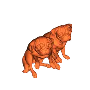Mô hình 3D hai chú chó Pug ngồi siêu đáng yêu - Image 1