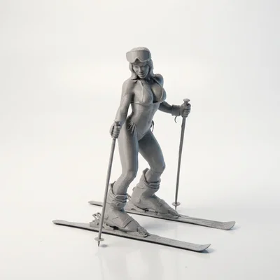 Mô hình tượng nữ vận động viên trượt tuyết - Sản phẩm sưu tầm in 3D