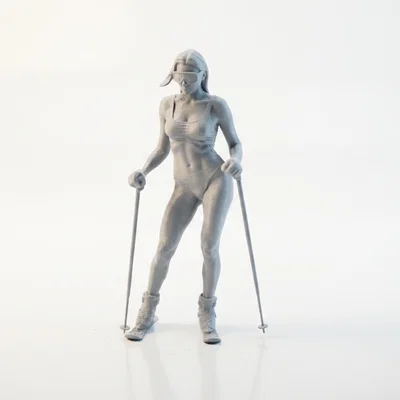 Mô hình tượng nữ vận động viên trượt tuyết - Sản phẩm in 3D sưu tầm thể thao