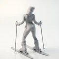 Mô hình tượng nữ vận động viên trượt tuyết - Sản phẩm sưu tầm in 3D - Thumbnail 3