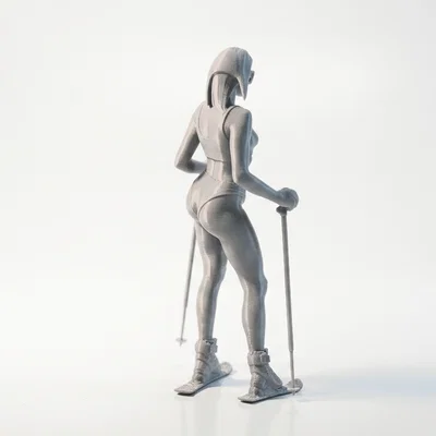 Mô hình tượng nữ vận động viên trượt tuyết - Sản phẩm in 3D sưu tầm thể thao